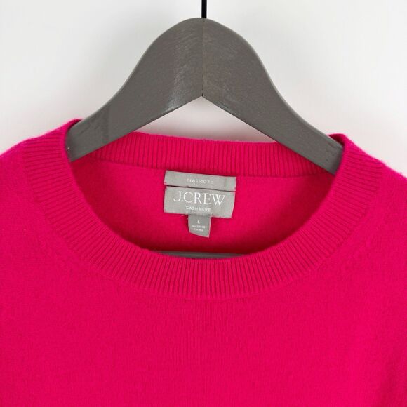 J. Crew Cashmere Women's Classic Fit Pink Crewneck Lightweight Sweater Large - Picture 2 of 16